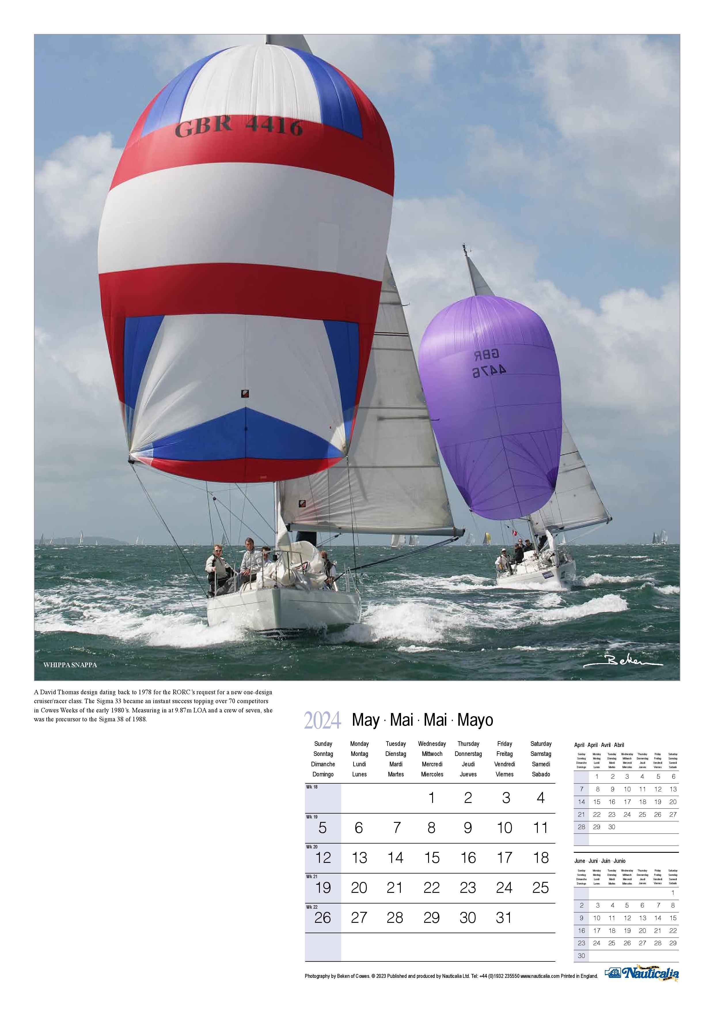 Calendar Yachting Beken of Cowes Marine Photography